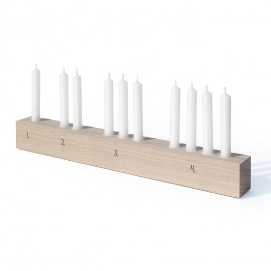 Adventsleuchter Countdown, Eichenholz