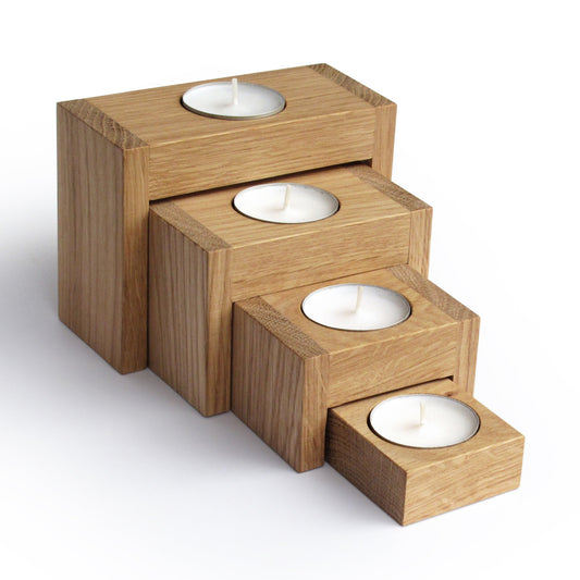 Adventsleuchter FOUR STEPS Eichenholz