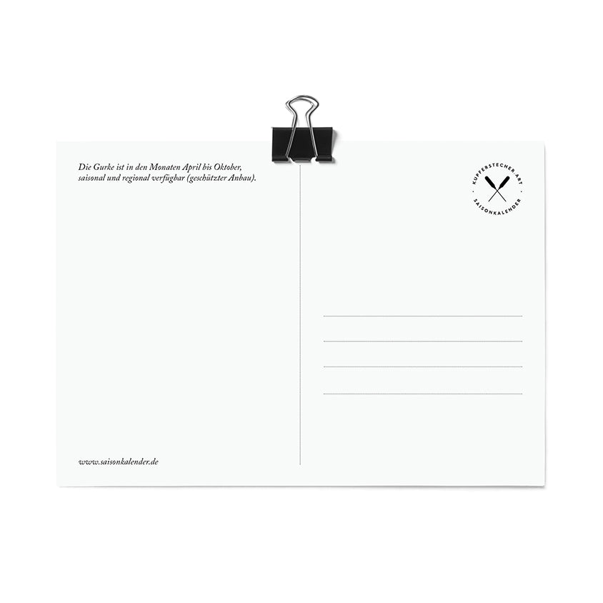 Postkarte Gurke Back