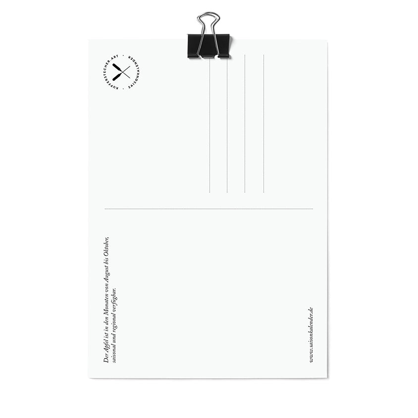 Postkarte Apfel Back