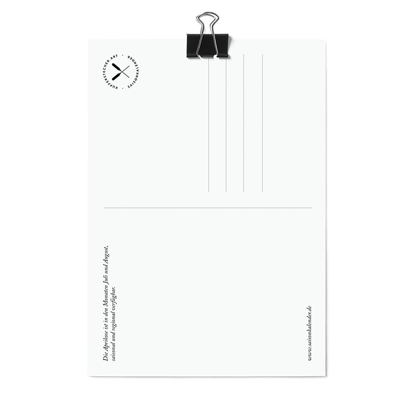 Postkarte Aprikose Back