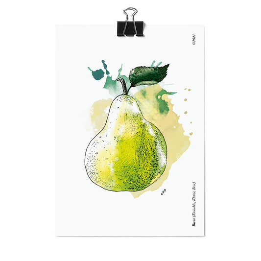 Postkarte Birne