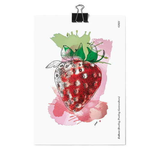 Postkarte Erdbeere
